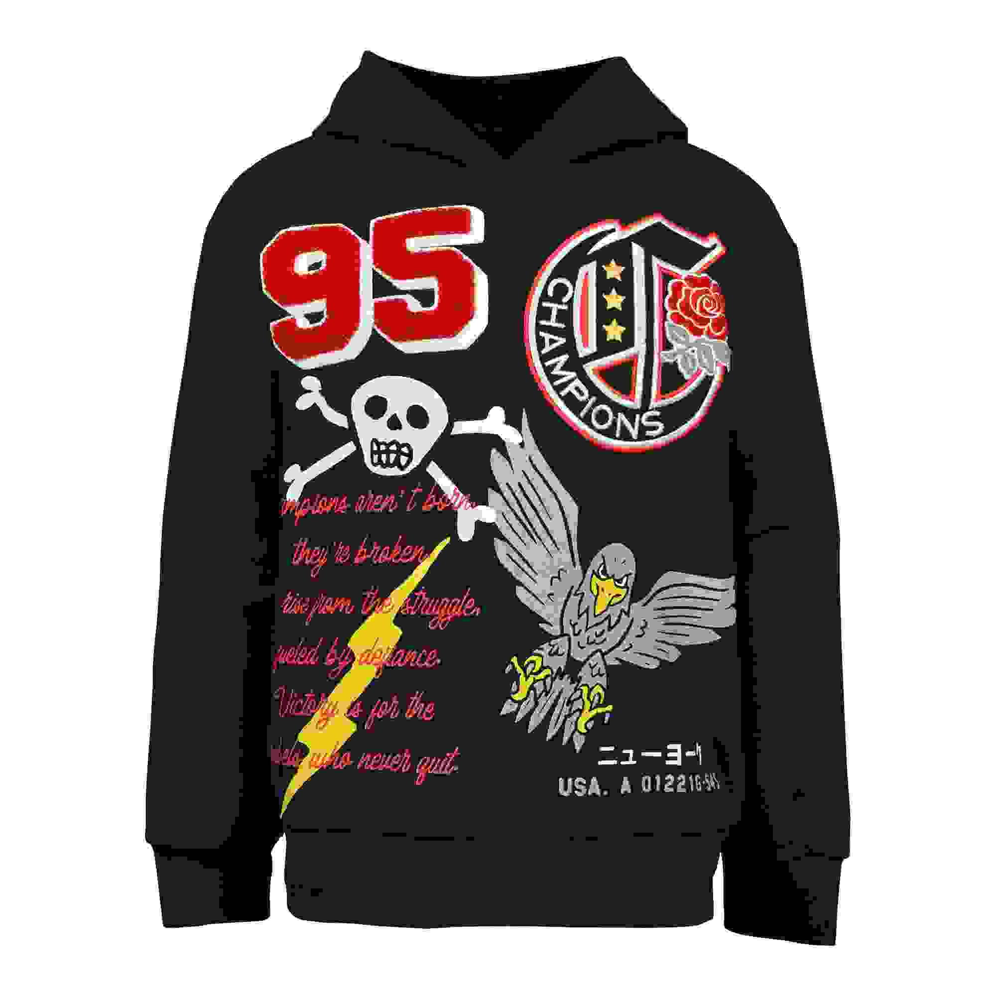 Reason Big Boys' Black/Red Hoodie